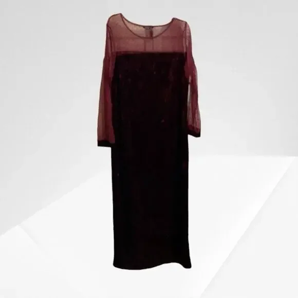 SHEIN Cranberry Crushed Velvet Plus Size 3x Gown Dress Formal Holiday Wedding - Picture 3 of 15